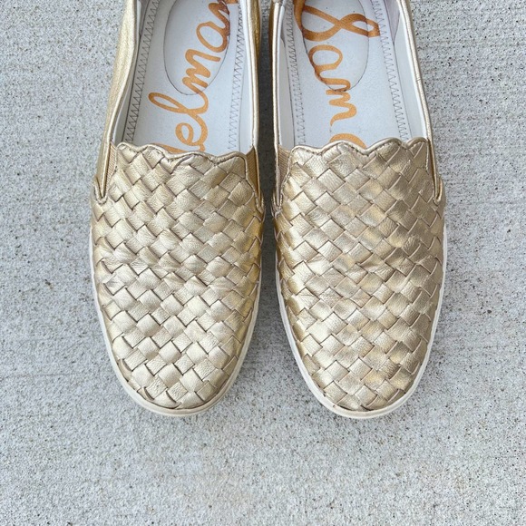 Sam Edelman Metallic Gold Slip On Sneakers 7 - Picture 3 of 6